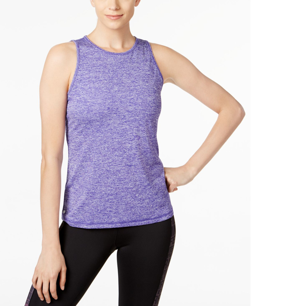 Ideology Womens Heathered Keyhole-Back Tank Top Large - Picture 2 of 2